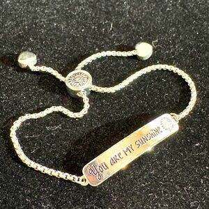Silver Slide Close Bracelet “You Are My Sunshine”